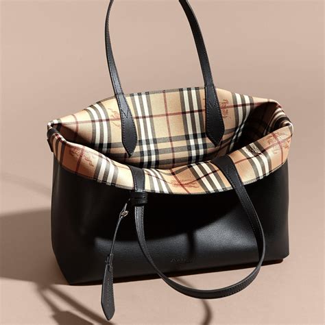 burberry black tote|used burberry tote.